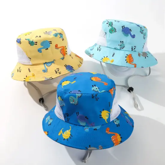 3D embroidered outdoor wide-brim fisherman hat