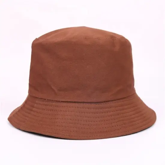Wide-brim casual cotton denim bucket hat