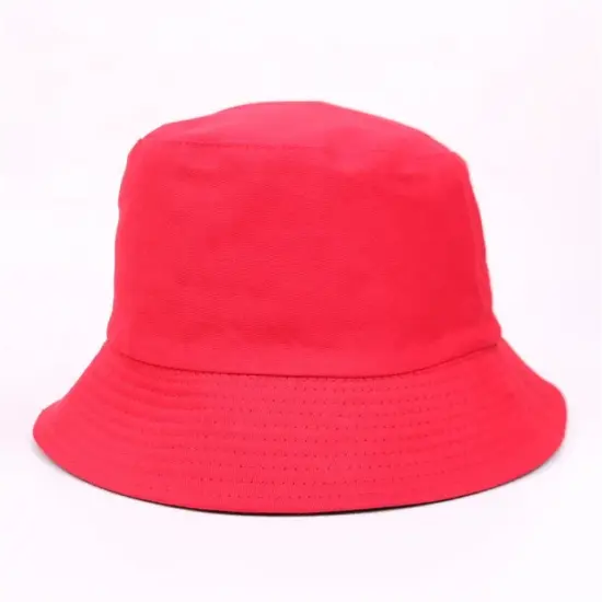 Wide-brim casual cotton denim bucket hat
