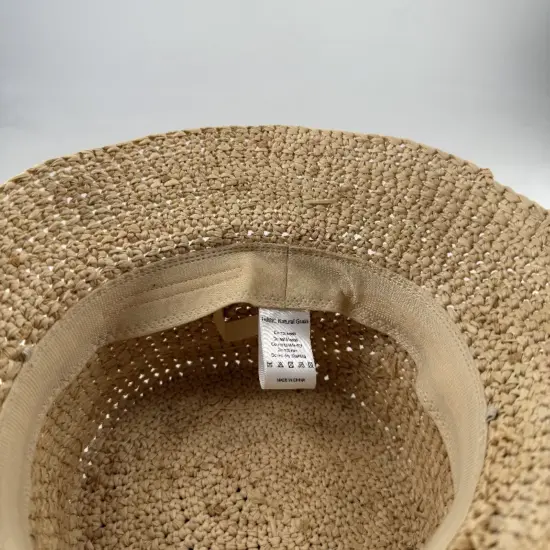 Kids straw sun-protection beach bucket hat