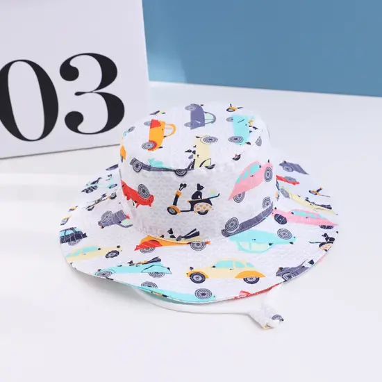 Wide-Brim Sun Protection Kids Bucket Hat