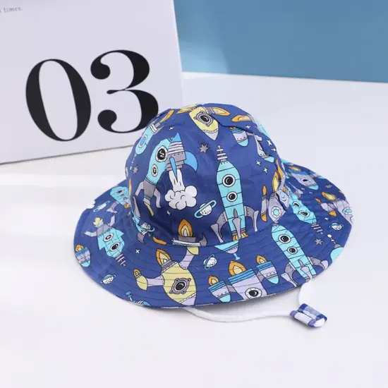 Wide-Brim Sun Protection Kids Bucket Hat