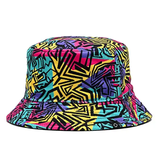 Unisex cotton denim bucket hat with 3D embroidery