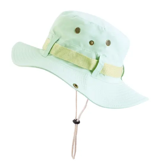 Cotton wide-brim fisherman hat for sun protection