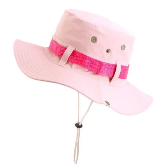 Cotton wide-brim fisherman hat for sun protection