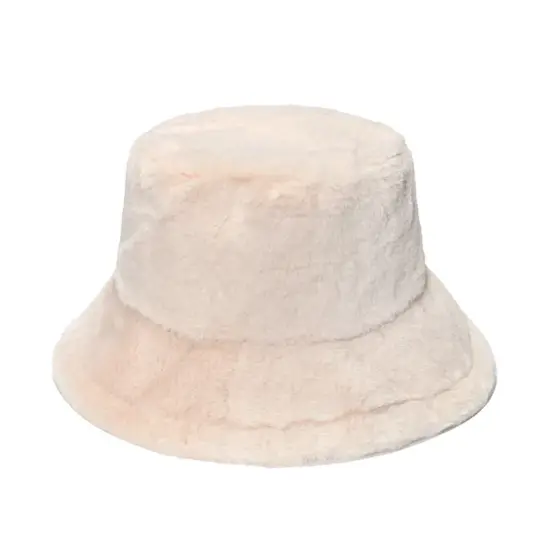 Winter fuzzy faux fur bucket hat