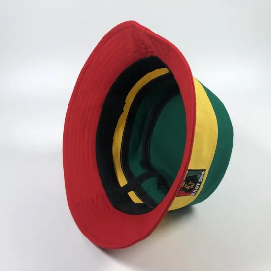 Custom patchwork bucket hat with branded logo