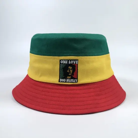 Custom patchwork bucket hat with branded logo