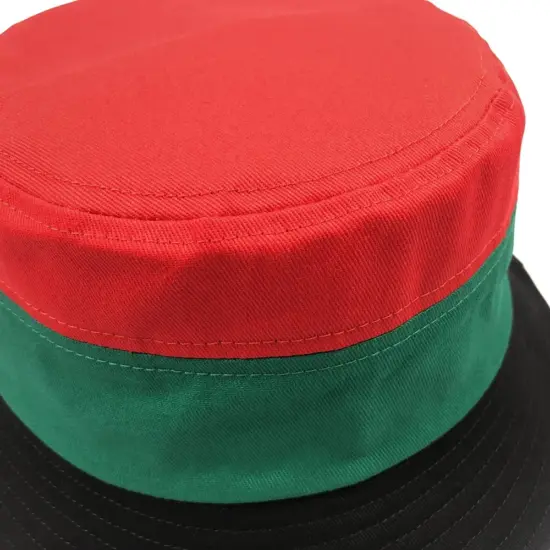 Custom patchwork bucket hat with branded logo