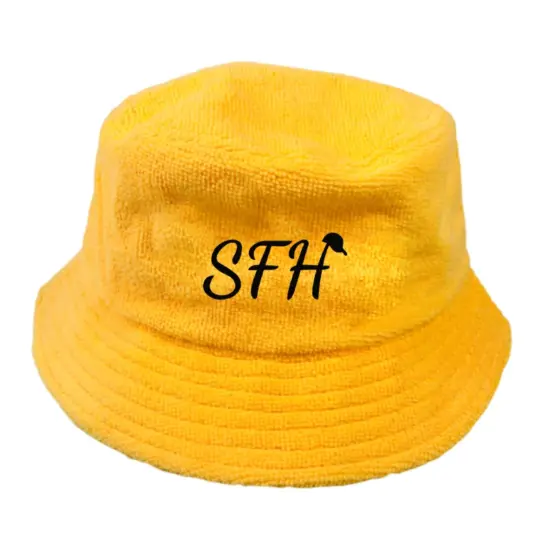 Fashion terry cloth bucket hat with custom logo