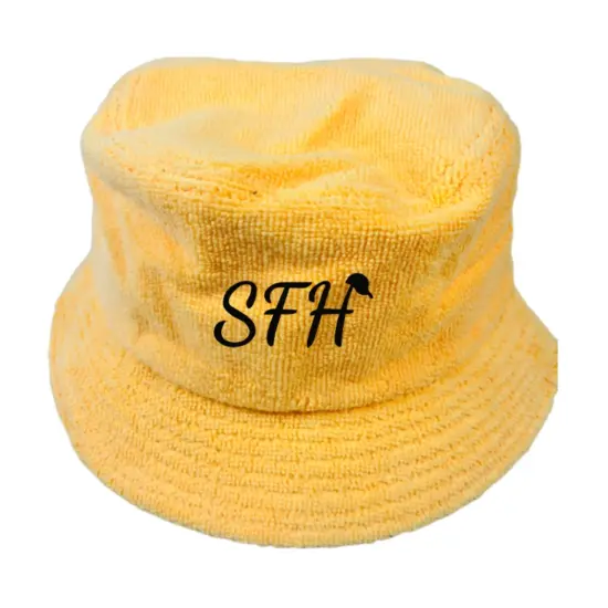 Fashion terry cloth bucket hat with custom logo