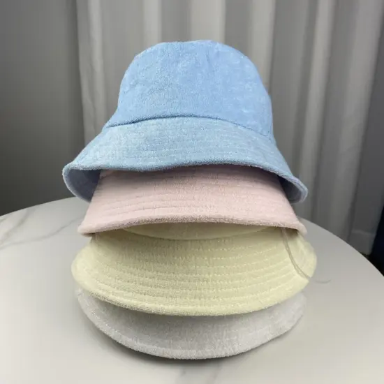 Soft custom terry cloth bucket hat