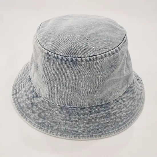 Outdoor printed plain denim bucket hat