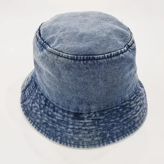 Outdoor printed plain denim bucket hat