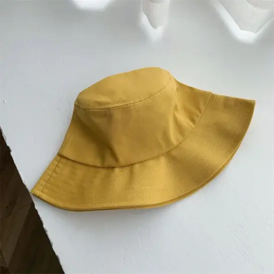 Solid plain cotton bucket hat