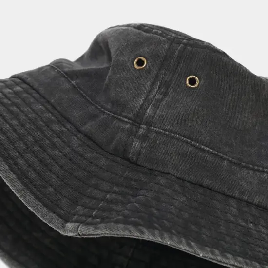 Wide-brim denim bucket hat wholesale
