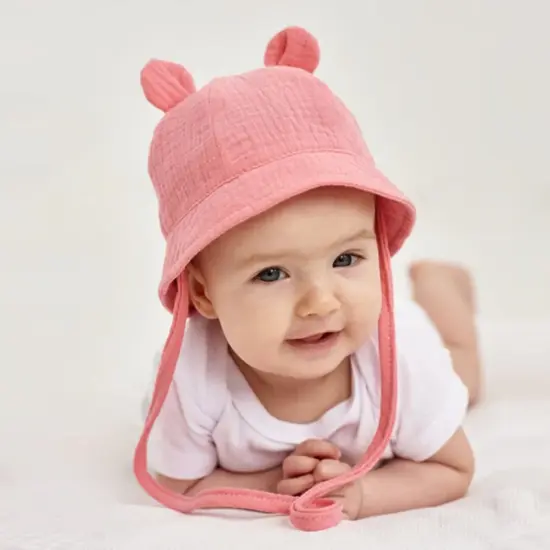 Cute Ear Kids Bucket Hat with Wide Brim UV Protection