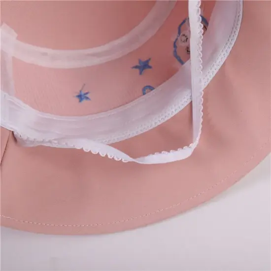 Summer girls solid color bucket hat