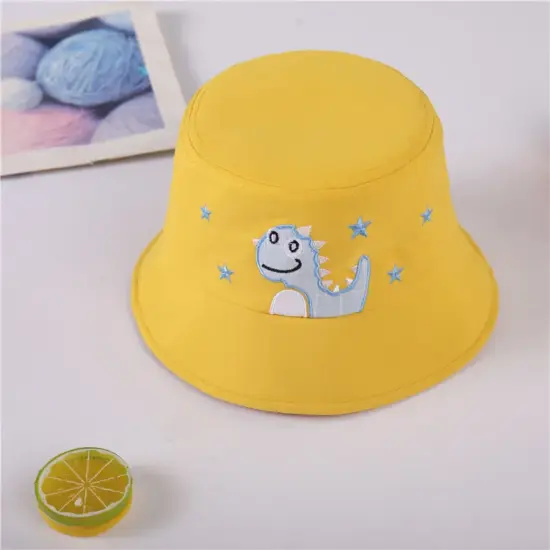 Summer girls solid color bucket hat