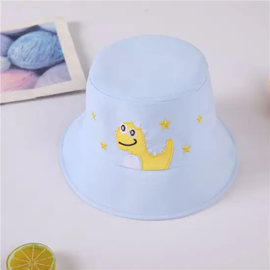 Summer girls solid color bucket hat