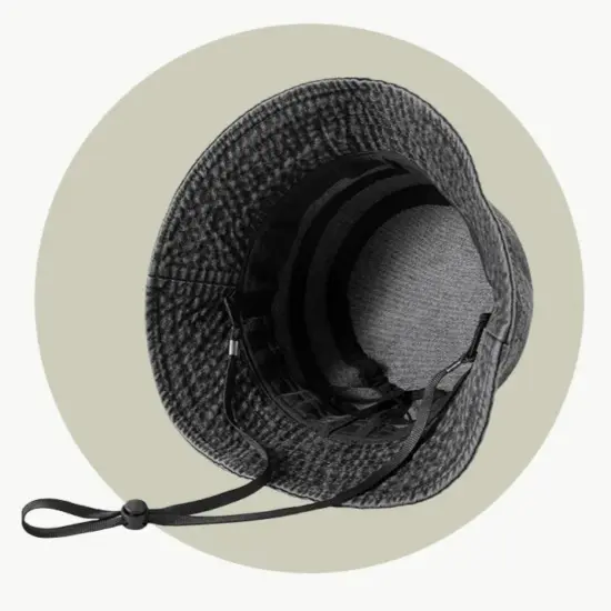 Unisex washed denim bucket hat 100% cotton