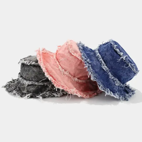 Hip-hop denim boonie fishing hat for outdoor use