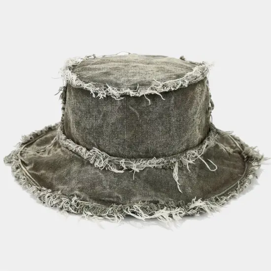 Hip-hop denim boonie fishing hat for outdoor use