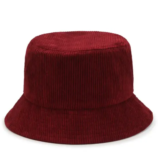 Solid Color Corduroy Bucket Hat for Men and Women