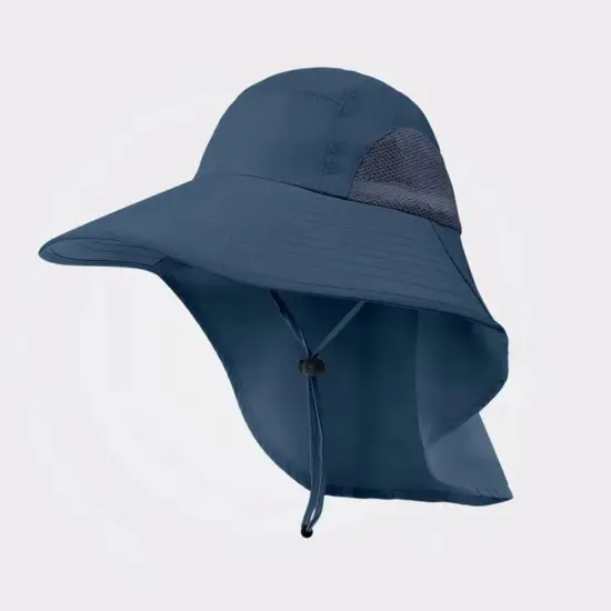 Nylon Sun Protection Bucket Hat with Neck Flap