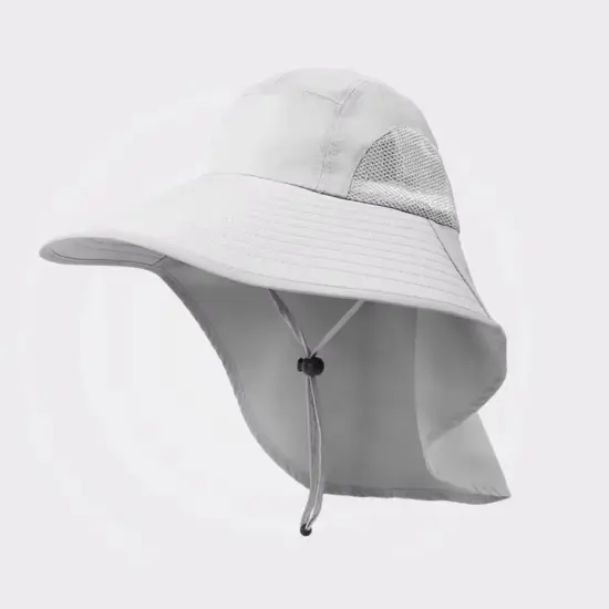 Nylon Sun Protection Bucket Hat with Neck Flap