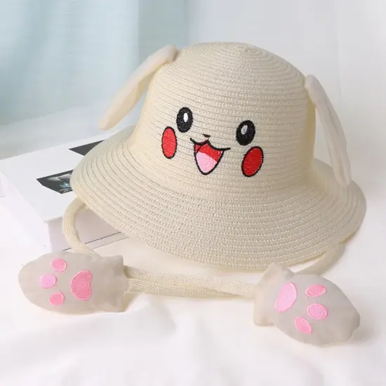 Natural Paper Straw Beach Bucket Hat Outdoor