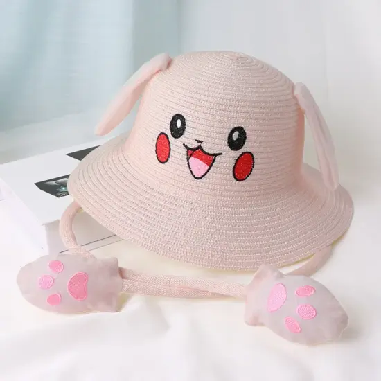 Natural Paper Straw Beach Bucket Hat Outdoor