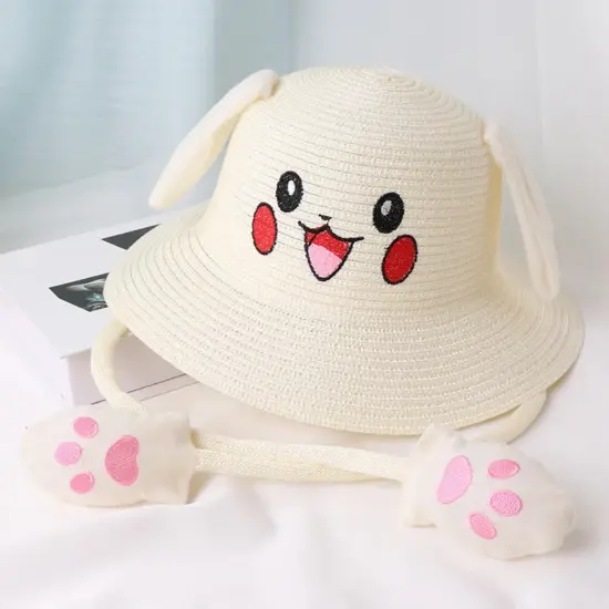 Natural Paper Straw Beach Bucket Hat Outdoor