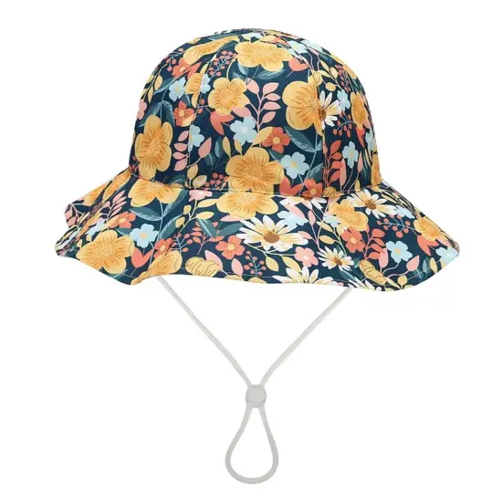 3D embroidered wide-brim outdoor sun hat