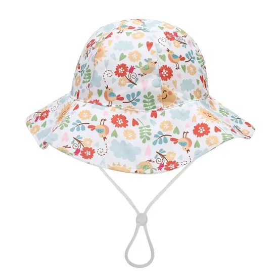 3D embroidered wide-brim outdoor sun hat