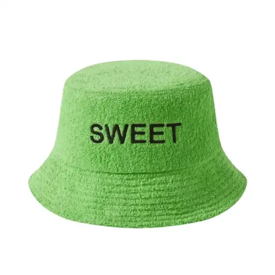 Plain terry cloth bucket hat for daily bulk use