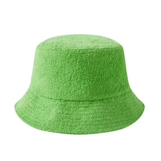 Plain terry cloth bucket hat for daily bulk use