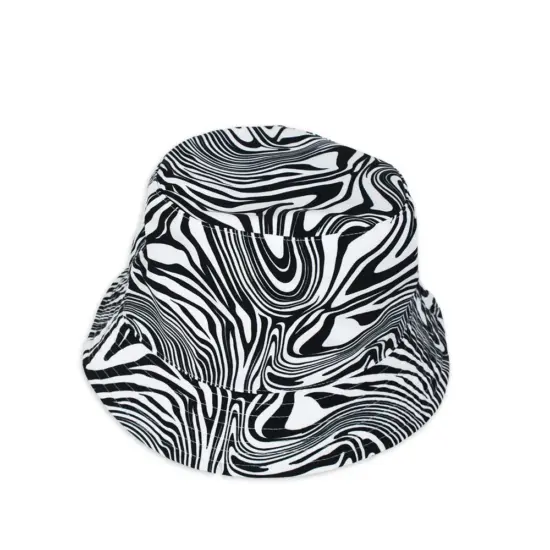 Custom Printed Denim & Leather Bucket Hat for Men and Women