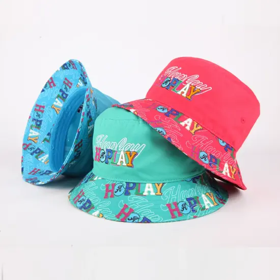 Custom embroidered cotton bucket hat