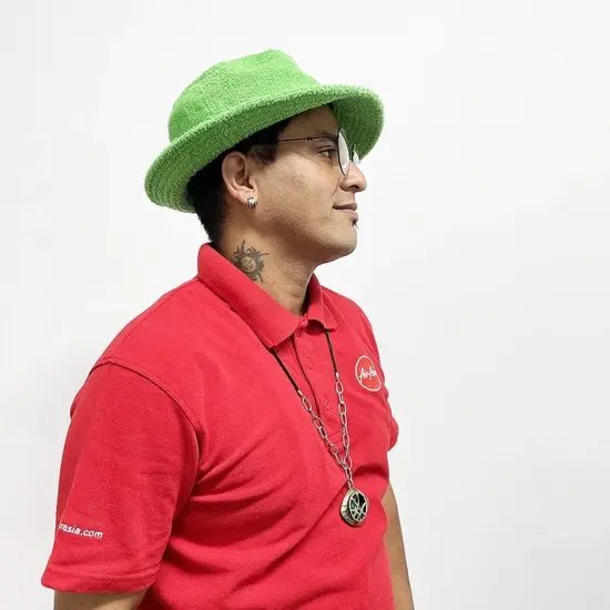 Soft terry cloth bucket hat for outdoors