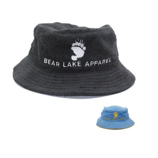 Soft terry cloth bucket hat for outdoors