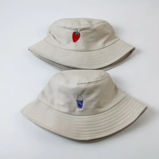 Luxury wide-brim custom bucket hat