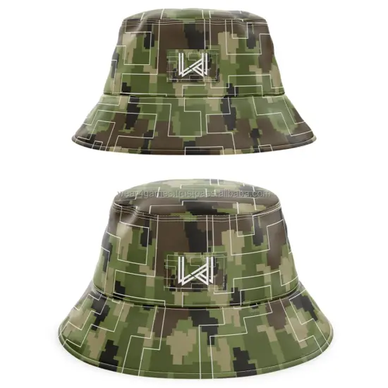 Custom reversible denim wool bucket hat with designer style