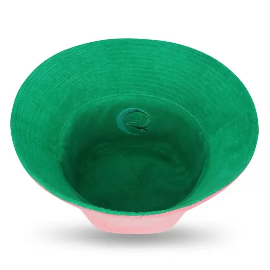 Reversible terry bucket hat with custom embroidery