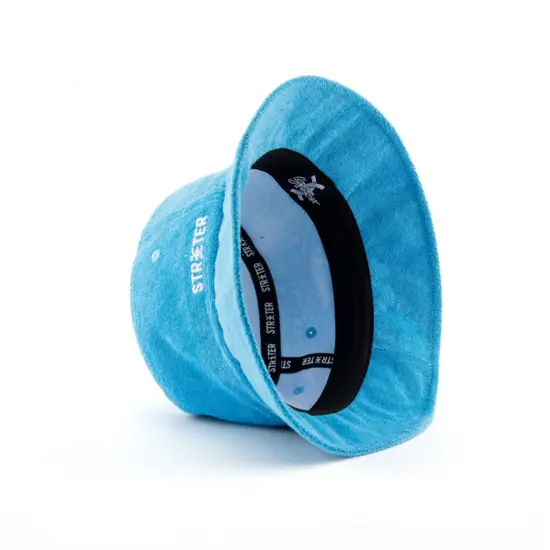 Packable terry cloth bucket hat with custom branding