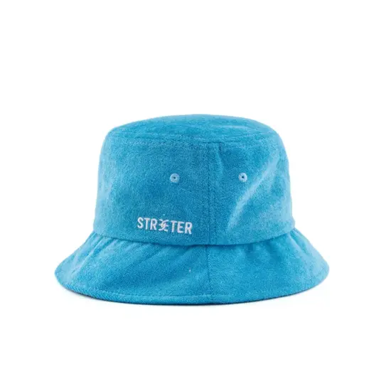 Packable terry cloth bucket hat with custom branding