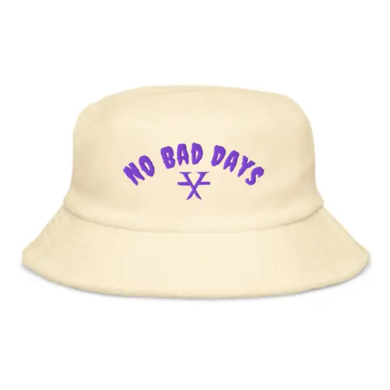 Unstructured soft terry cloth bucket hat for outdoor use