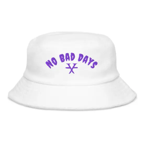 Unstructured soft terry cloth bucket hat for outdoor use