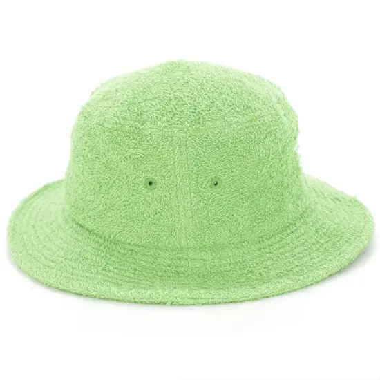 Unstructured soft terry cloth bucket hat for outdoor use