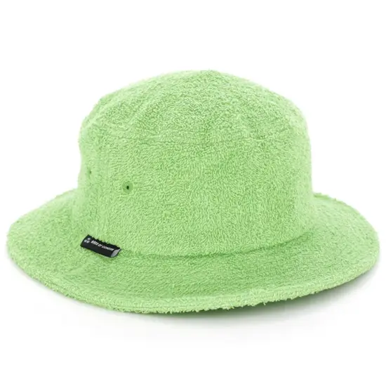 Unstructured soft terry cloth bucket hat for outdoor use